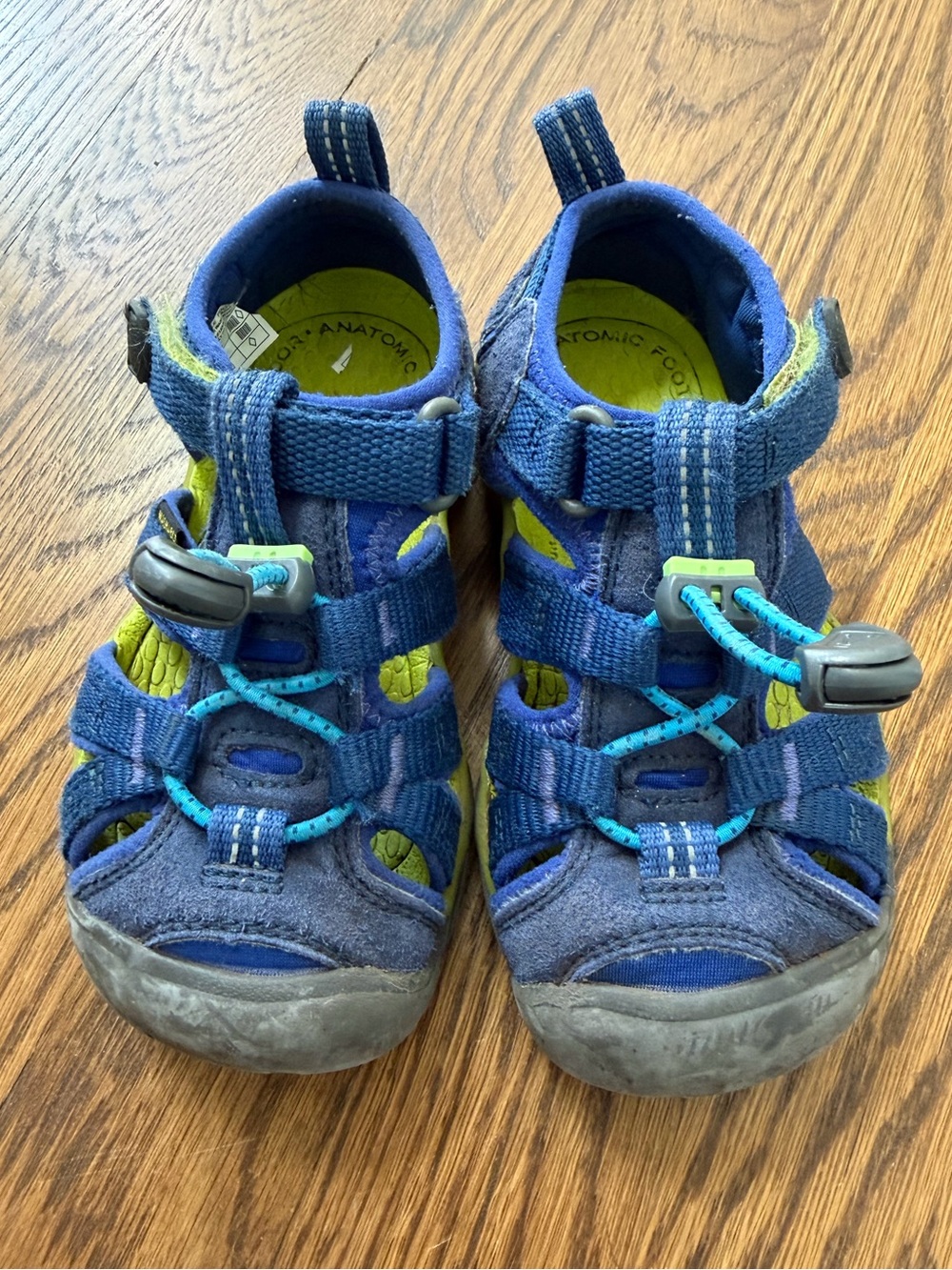 Keen blue and green sandals, toddler size 10